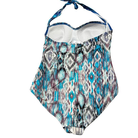 Catalina Womens One Piece Swimsuit Size M Blue One Piece Nylon Blend Colorful - Picture 3 of 4